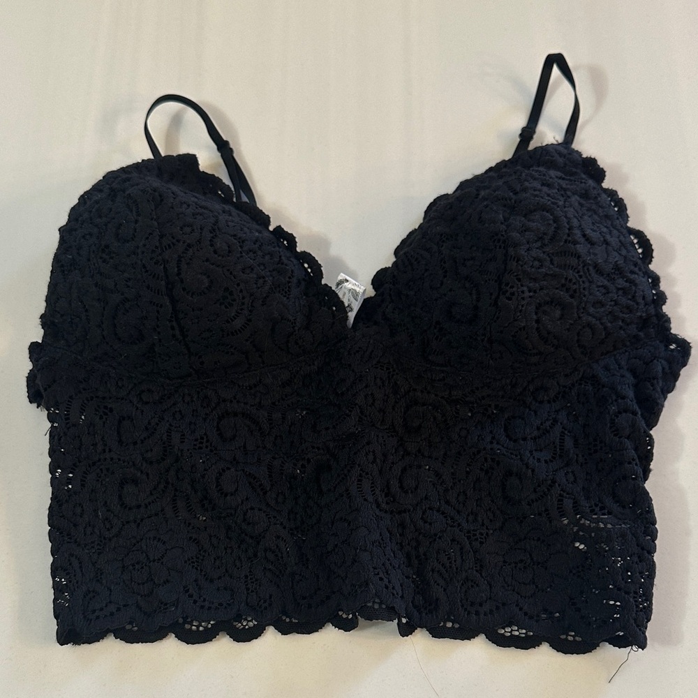 Wishlist Black Lace Longline Bralette